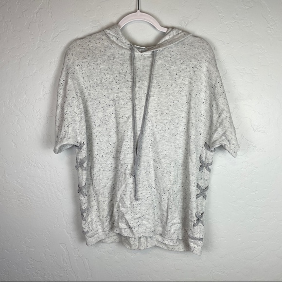 Cabi In Stitches Pullover Hooded Poncho Grey Side‎ Stitch Style 3473 Women's XXS - Picture 3 of 8